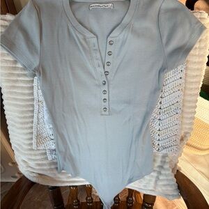 Abercrombie & Fitch Light Blue Henley Bodysuit